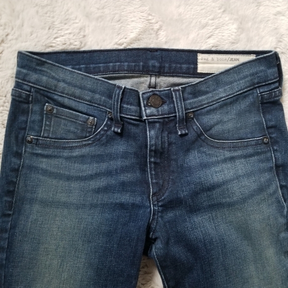 Rag & Bone Jeans Cardiff Cotton Blend Dark Blue Size 26 - Picture 2 of 16